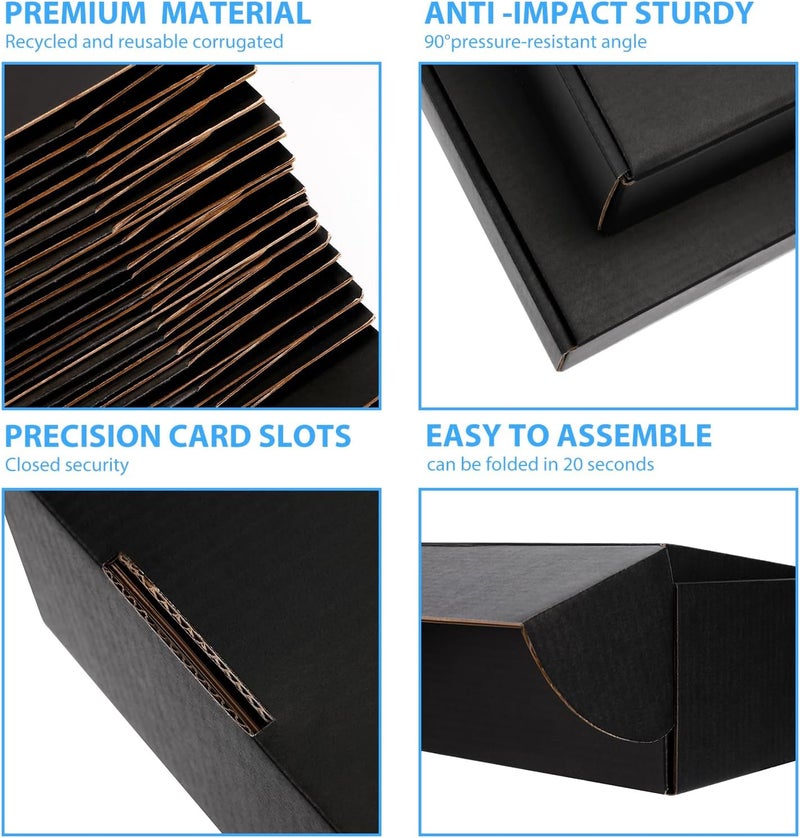 DUZCLI Small Shipping Boxes 8x4x4 Inches – Black Corrugated Cardboard Boxes (20-Pack) for Mailing, Packing, Small Business & Gift Packaging - Recyclable & Sturdy - Image 5